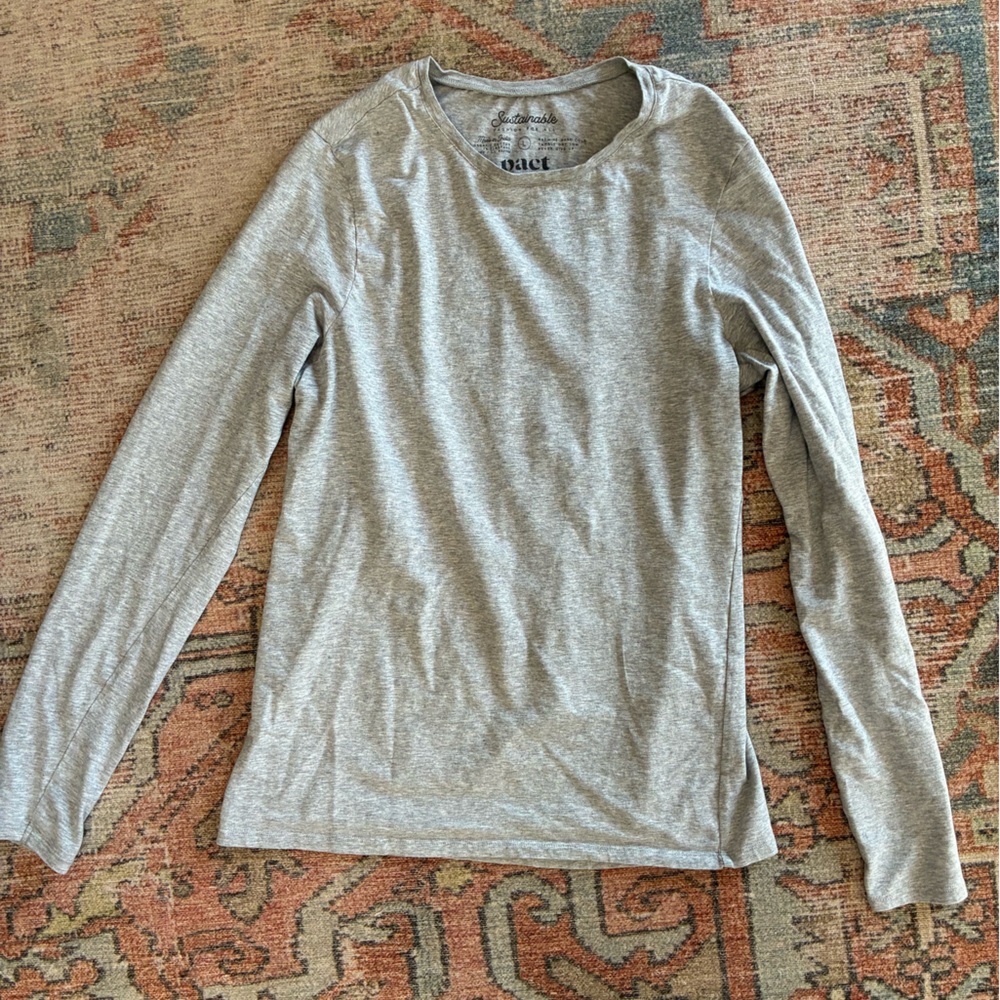 Pact Heather Gray Long Sleeve Tee